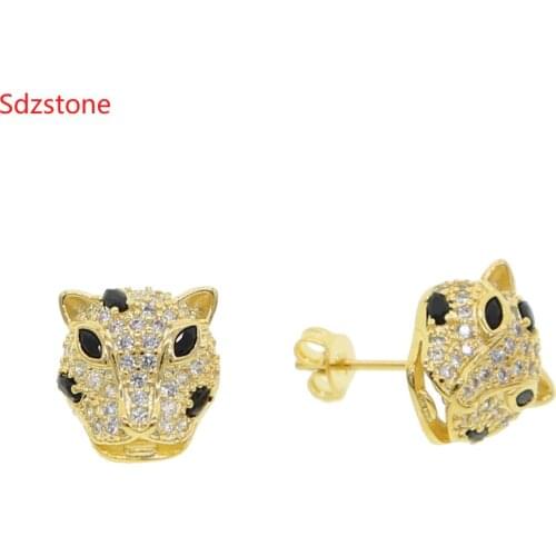 European And United States Fashion Style Earrings Leopard Head Animal Metal Earrings Popular Jewelry For Women