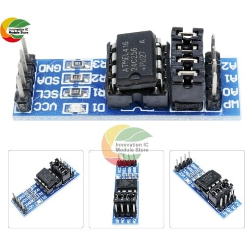 5PCS New AT24C256 I2C IIC Interface EEPROM Memory Module 8P Chip Power Supply Indicator Pull Up Resistor Direct Jumper Setting