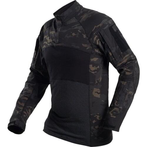 Multicam Black Camouflage Tactical Shirt Military Army Combat Shirts Camo Men Long Sleeve Quick Dry Outdoor Hiking Hunting Shirt