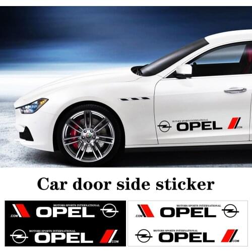 2pcs/set Car Decal Car Door Side Stickers Accessories Body Decals For Opel Astra H G J Insignia Mokka Zafira Corsa Vectra C D
