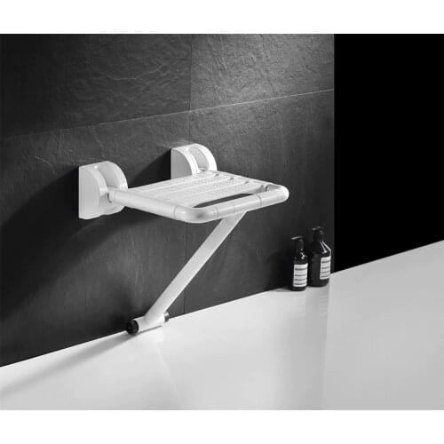 Wall Mounted Bathroom Foldable Stool 220 Lbs Bearing Weight Non-slip Folding Shower Seat Entryway Stool Bench Wall Bath Seat