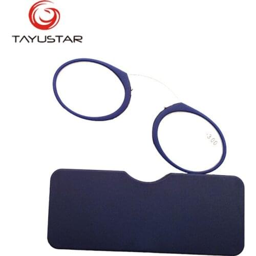 TR90 Clip On Reading Glasses Nose Standing Pod Reading Pocket Eye Glasses Wallet Prescription Glasses +1.5 6105A