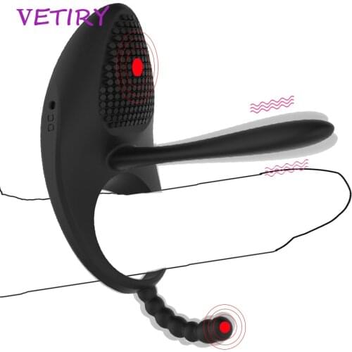 Penis Vibration Ring Cock Prostata Massage Delay Ejaculation Clitoris Stimulator Vibrator Panties Sex Toys For Men Couples