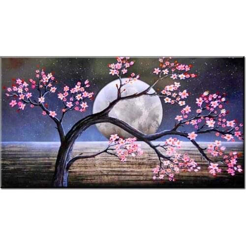 Full Square/Round drill diamond Painting"Plum blossom moon"5D DIY diamond embroidery mosaic Decoration painting landscape