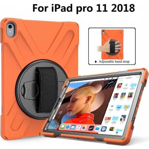 Shockproof Case For iPad Pro 11 2018 Cover 360 Kids Safe Silicone Stand Hand Strap Funda For New iPad Pro 11 Shockproof Cover