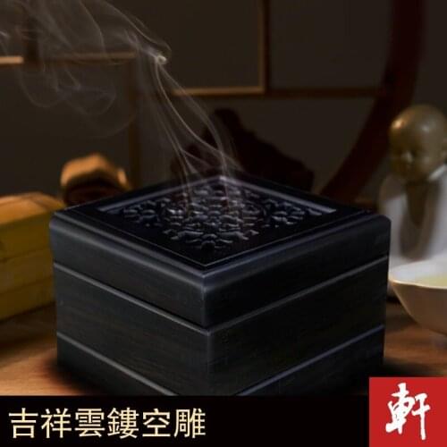 Porch rafters GE manual three-tiered purple sandalwood incense burner furnace black sandalwood aroma incense wood furnace