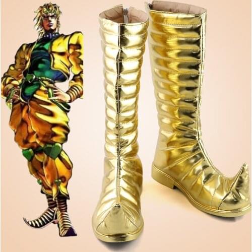 Anime JoJos Bizarre Adventure Dio Brando Cosplay Boots Shoes Custom made any size Halloween shoes boots Accessories Free Ship