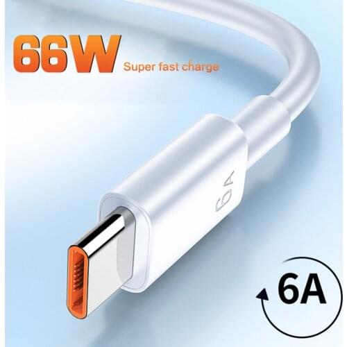 66W 65W 6A Super Dart Charger Cable Fast USB Type C Charging Data Cord for Xiaomi Poco M3 X3 NFC F2 Mi 11 9 Samsung Huawei OPPO