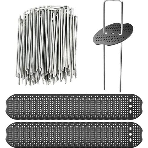 U-Shaped Garden Pegs 80 Pcs Membrane Pegs 6 Inch Garden Landscape Staples 3mm Thick Ground Pegs for Securing Weed