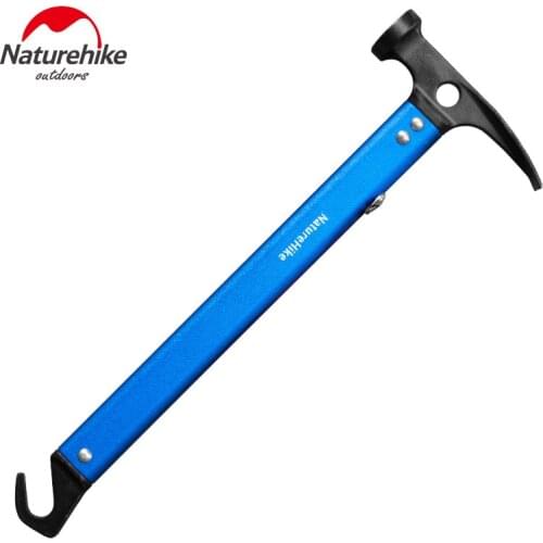 Outdoor Multifunctional Aluminium Alloy Hammer Camping Nail Hammer Sappers Shovel Carbon Steel Polishing Hammerhead Hook