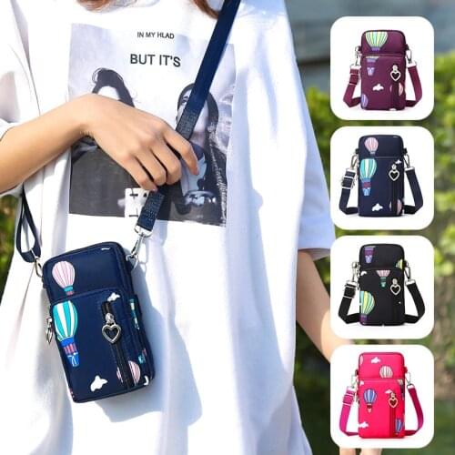 Ladies Fashion Small Crossbody Shoulder Wallet Cell Mobile IPhone Bag Removeable Strap Zipper Card Holder Keys Sports Gym Purses