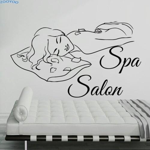 ZOOYOO Girl Spa Salon Wall Sticker Home Decor Bathroom Wall Decal Removable Waterproof Wall Art Murals Decoration