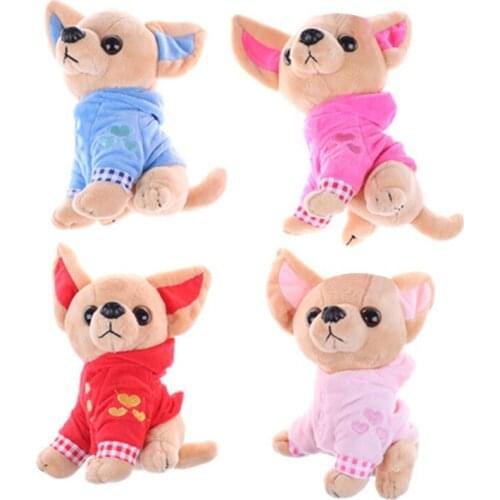 1Pcs 17Cm Chihuahua Puppy Kids Toy Kawaii Simulation Animal Doll Birthday Gift For Girls Children Cute Stuffed Dog Plush Toy