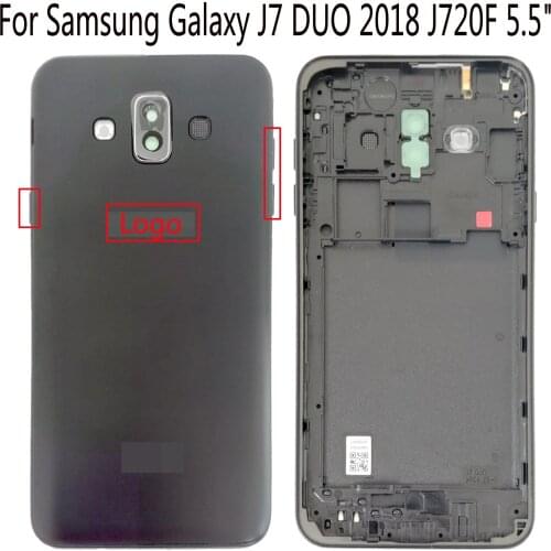 100% 5.5" For Samsung Galaxy J7 DUO 2018 J720F Glass Rear Back Housing Battery Cover