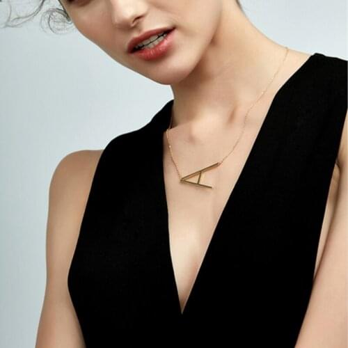 26 Letter Necklaces Pendants Alphabet Gold Color Stainless Steel Choker Chain Initial Necklace Women Girl Jewelry