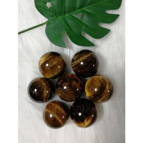 3pcs Natural yellow tiger eye Crystal gemstones sphere meditation reiki healing chakra for home decor