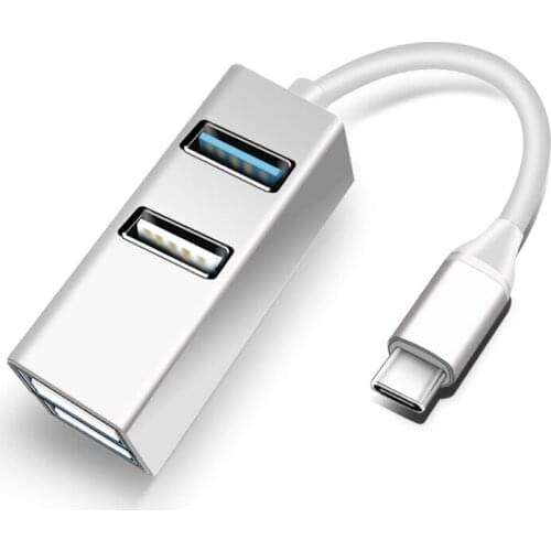 4 Ports USB 3.0 2.0 HUB, USB Extension All Aluminum Fuselage Computer Accessories with Type C Power Supply Port
