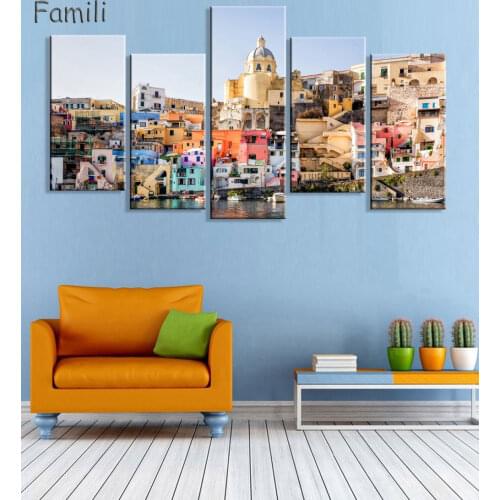 5pcs Living room bedroom home wall decoration fabric poster city lake mountains misurina lake auronzo di cadore veneto italy