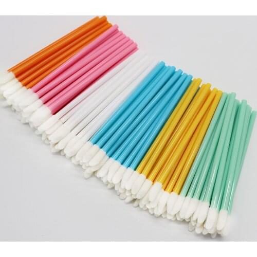50Pcs Disposable Lip Brush Lipstick Glossy Wands Eyelash Lash Extension Mascara Cleaner Cosmetics Flocking Makeups Tools