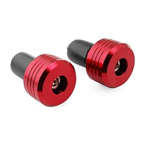 7/8" CNC Motorcycle Street Bike Handlebar Cap Hand Grips Bar Ends Plugs Red