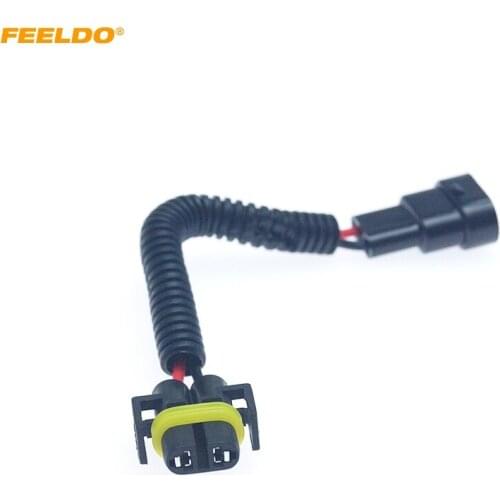 FEELDO 1Pc Auto Bulb Lamp Socket Adapter 9005/9006/9012 Female To H11 Male LED HID Headlight Wiring Cable Connector Plug