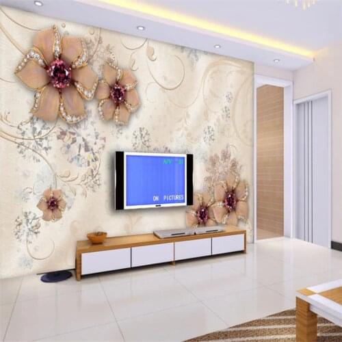 Beibehang Wall paper mural living room bedroom custom European palace style jewelry flower pattern diamond mural background