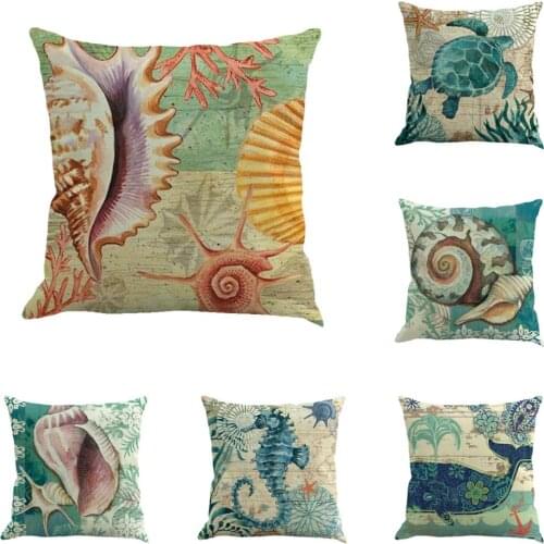 Ocean beach Pillow Case Decorative turtle whale Covers Throw Pillow Chair Home Pillow Case