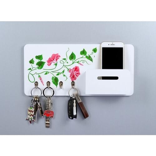 Woodcraft White Key Hanger Robe Hook Wall Hanger