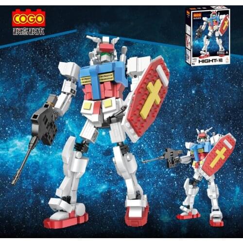 COGO Gundam Transformation Action Figure Newest 23cm Model Boys Assemble Building Blocks Mecha Robot Childrens Puzzle Toy Gift