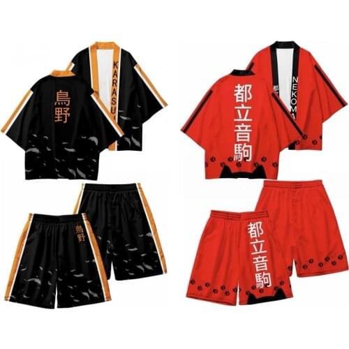 Haikyuu!! Style 3D Japanese Kimono Haori Yukata Fashion Summer Casual Anime Cool Short Sleeve men/ womens Streetwear tops