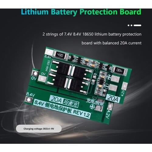 HW-391 2S 20A 7.4V 8.4V Li-ion Lithium Battery Charger Protection Board 18650 BMS Board Module Balance