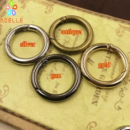 20x Zinc Alloy Plated Round Spring Ring Clasp 4 color 24/28/35mm O Buckle Charm DIY Jewelry Finding Craft Supplies free shipping