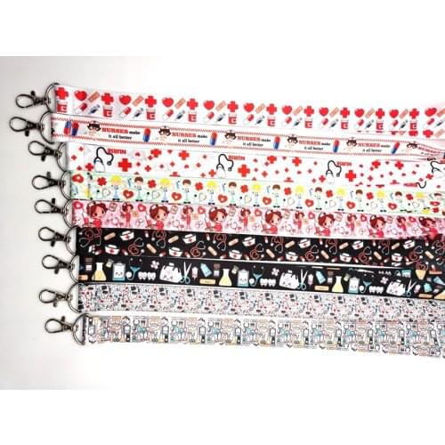 Hot New 20 pcs Doctors nurse Neck Strap Lanyards Badge Holder Rope Pendant Key Chain Accessories Gift