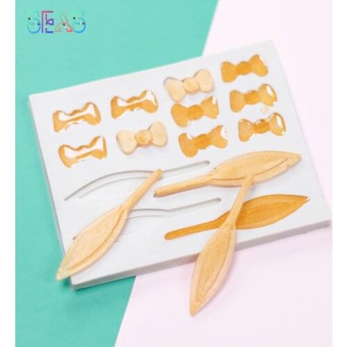 Leaves Chocolate Fondant Mould Bow Baking Tools Silicone Molds for Crafts 3D Silicone Mold Epoxy Tools Kitchen Utensil