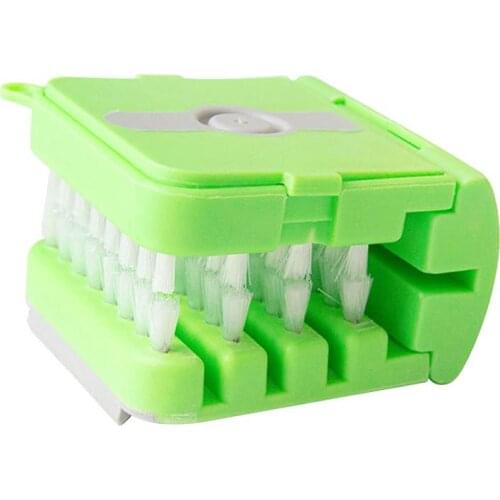 3-in-1 Multi-Function Tableware Cleaning Brush Knife Brush Whetstone Pressing Liquid With Scraper U-Shaped KitchenTools Scourer