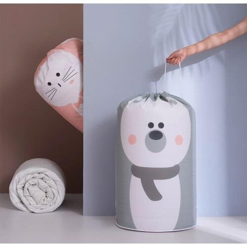 Washable Collapsible Storage Bag Clothes Cotton Blanket Bed Cover Wardrobe Storage Bag Bear Large Organizer Toy Storage Bag