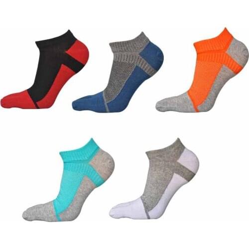 Men Five Finger Casual Sport Socks Pure Color Breathable Anti Friction Cotton Toe Sock Male Funny Invislble Running Boat Soxs