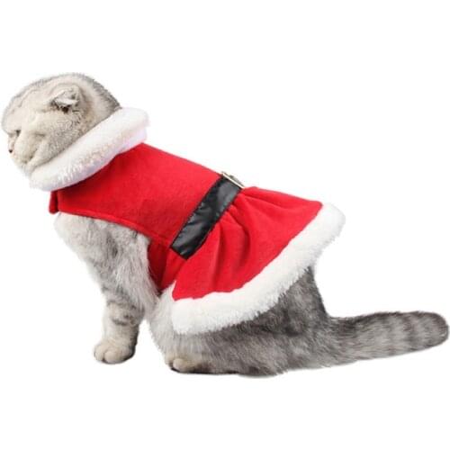 Cat Dog Cloak Cape Pet Winter Clothes Christmas Coat Cute And Warm Santa Claus Suit For Xmas Puppy Dress Up Costumes