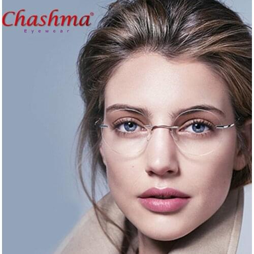 Ultra-light women titanium rimless Reading Glasses alloy Rimless reading eyeglasses Presbyopic glasses +1.00to +3.5