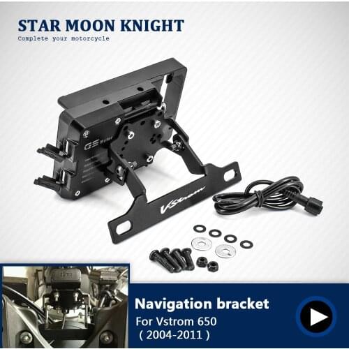 Motorcycle Front Phone Stand Holder Smartphone Phone GPS Navigaton Plate Bracket For SUZUKI VSTROM 650 YEAR UNTIL 2004-2011