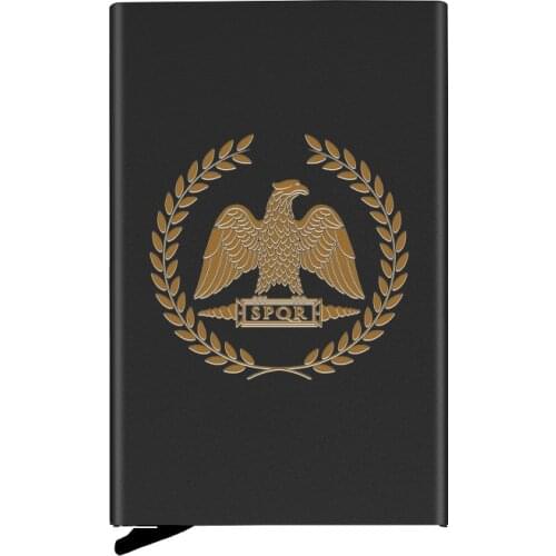 Personalized Metal Men Women Credit Card Holder High Quality Roman Legion SPQR Printing Travel ID Cardholder Case Rfid Wallet