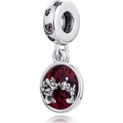 Fit Pandora Bracelets Love and Kisses Dangle Charm Silver 925 Original Beads for Jewelry Making Sterling Silver Bead Kralen