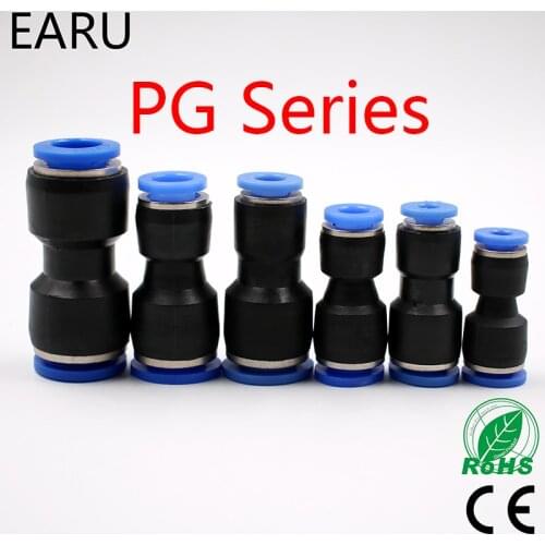 5PCS PG4-6 4-8 6-8 6-10 8-10 8-12 10-12mm Straight Union Reducer Fitting Pneumatic Push to Connect Air Connector Socket Plug
