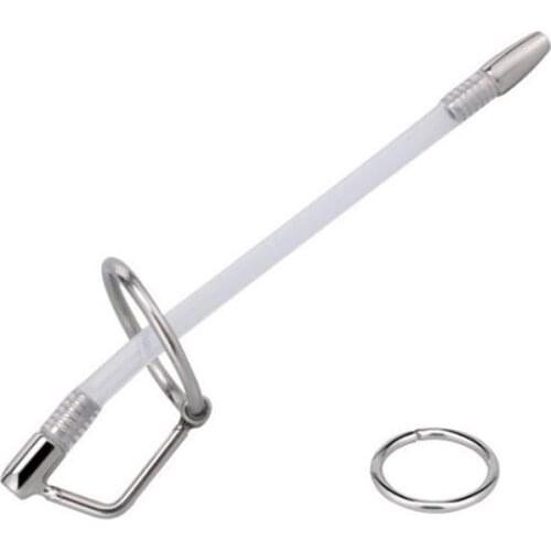 Hollow Urethral Catheter With Silicone Tube Metal Urethral Sound Penis Plug Urethra Stimulate Dilator Masturbation Rod sex toys