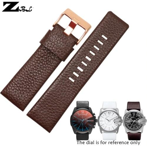 Genuine leather strap watchband 22 24 26 27 28 30mm Litchi grain Watch band Soft comfortable DZ4386 watch bracelet