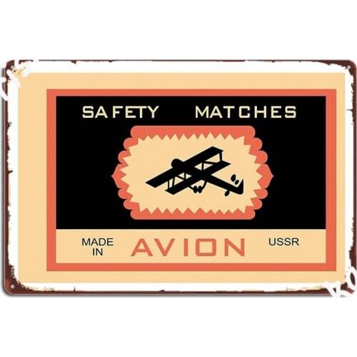 Retro Vintage Ussr Cccp Soviet Russian Safety Matches Metal Sign Pub Bar Cave Plaques Vintage Tin Sign Poster
