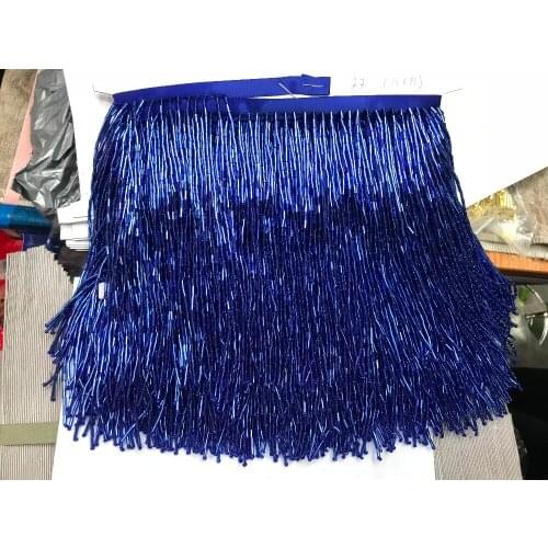 Handmade 15cm wide beaded fringe trimming,5yard, about 270 beads threads/yard PXDYS