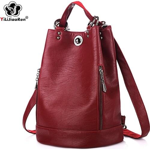 Casual Anti Theft Backpack Women Shoulder Bag Brand Leather Backpacks For Girls Large Capacity Bookbag Travel Bagback Mochila