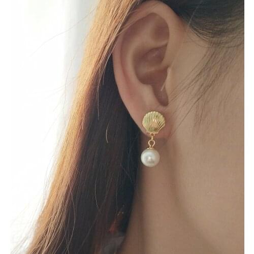 925 sterling silver jewelry design accessories wholesale fashion design model of shell pearl earrings