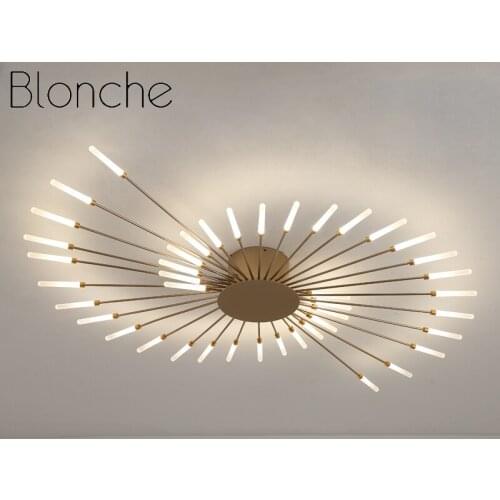 Nordic Luxurious Minimal Led Ceiling Light Spiral Fireworks Designer Ceiling Lamp Living Room Home Decor Bedroom Dandelion Lamps